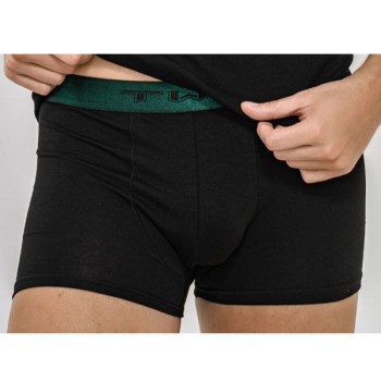 Μπόξερ εφαρμοστό μαύρο με πράσινο λάστιχο 610