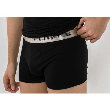 Μπόξερ εφαρμοστό μαύρο με ασημί λάστιχο 610