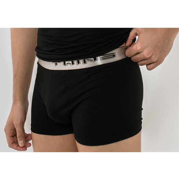 Μπόξερ εφαρμοστό μαύρο με ασημί λάστιχο 610