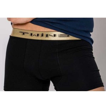 Μπόξερ εφαρμοστό μαύρο με χρυσό λάστιχο 610