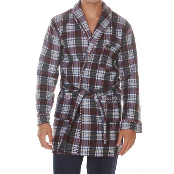 Ρόμπα σταυρωτή μακριά φλις καρώ