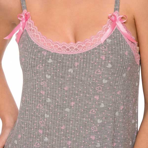 Clio Lingerie Νυχτικό Γυναικείο Γκρι 