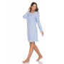 Clio Women's Nightgown Winter Lingerie with Plaid Details Ciel