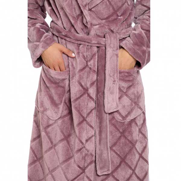 Clio Lingerie Μακριά Ρόμπα Σταυρωτή Μονόχρωμη (Σάπιο Μήλο)